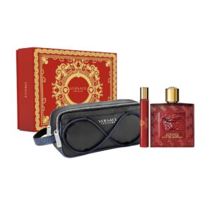 Gift Set Versace Eros Flame 3pcs (EDP 100ml & EDP 10ml & Travel Bag)